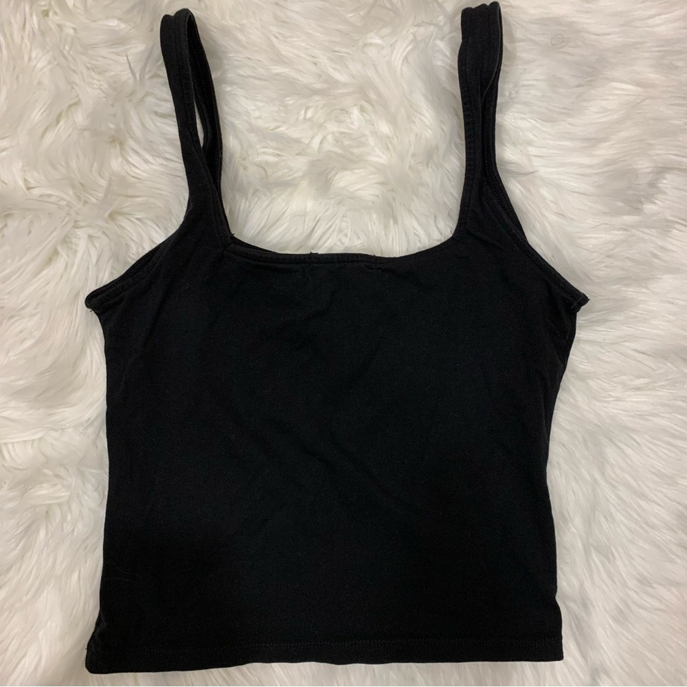 Black cropped tank top - Picture 3 of 5